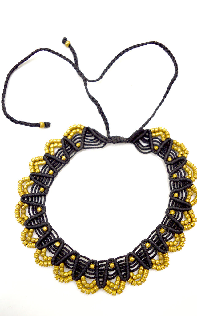 Brass and  Makrami Choker