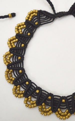 Brass and  Makrami Choker