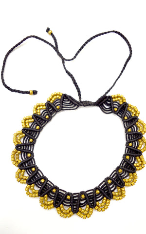 Brass and  Makrami Choker