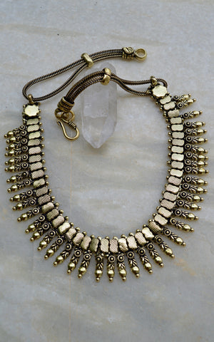 Brass Tribal Leaf Choker