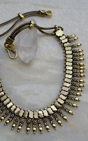 Brass Tribal Leaf Choker