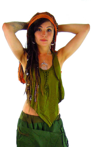 Pixie Vest Backless  Crochet Top