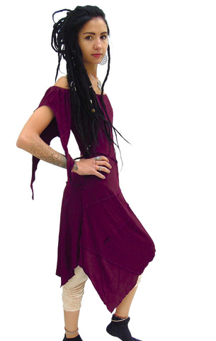Midi Pixie Dress with Slashed sleeved.