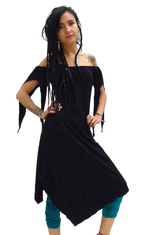 Midi Pixie Dress with Slashed sleeved.