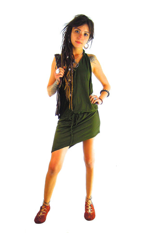 Pixie Dress Backless Asymmetric