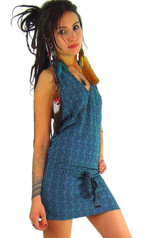 Lycra Patterned Short Dress