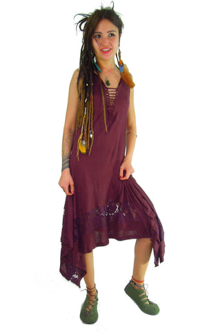 MAXI STEAMPUNK DRESS MAROON