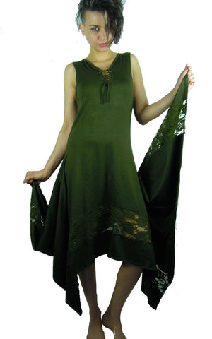 MAXI STEAMPUNK DRESS GREEN