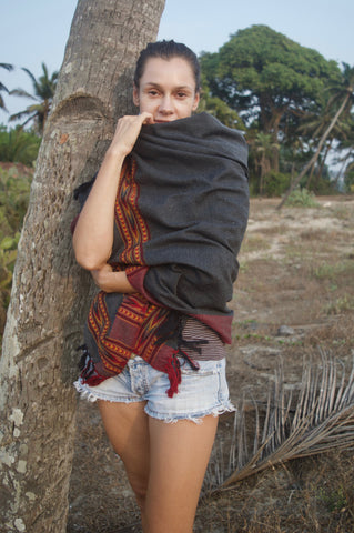 Embroidered Shawl Blanket Scarf