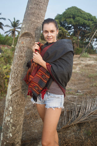 Embroidered Shawl Blanket Scarf