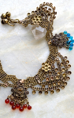 Gypsy Brass and bead Anklets