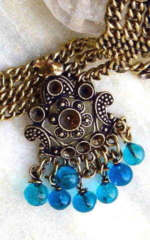 Gypsy Brass and bead Anklets