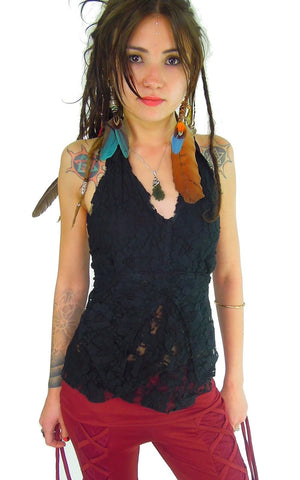 Lace Halterneck backless Camisole Top