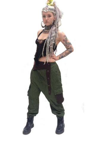 Cargo pants low crotch