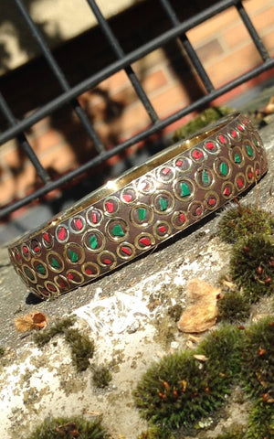 Brass inlaid stone bangles (small)