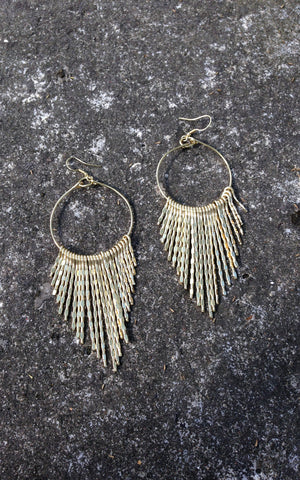 Brass Hammered Earrings