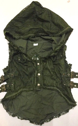 hooded bolero waistcoat with Gypsy lace