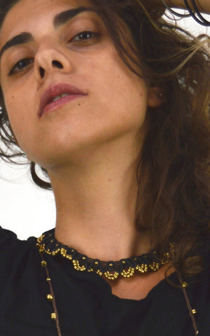 Brass and  Makrami Choker