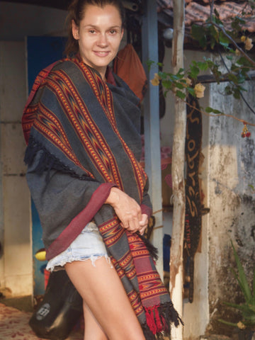 Embroidered Shawl Blanket Scarf
