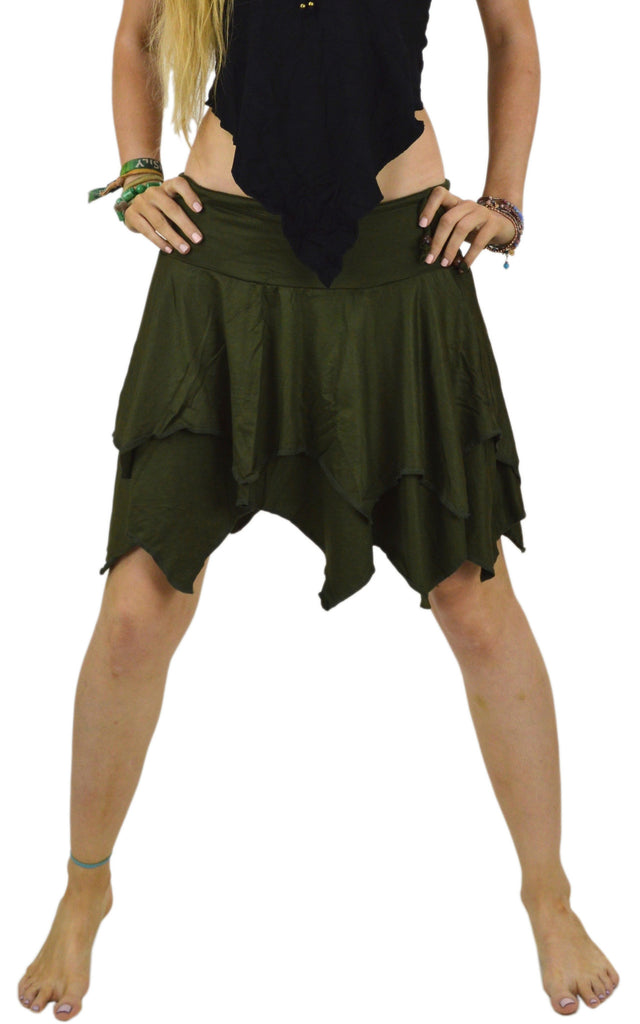 Layered Cut-Off Vintage Fancy Mini-Skirt