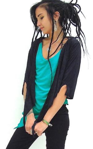 Sheer tie-up cropped Shrug