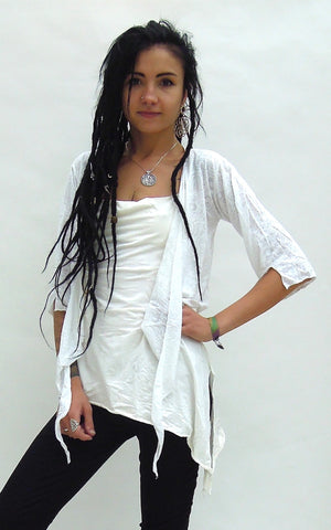 Sheer tie-up cropped Shrug