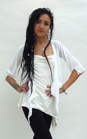 Sheer tie-up cropped Shrug