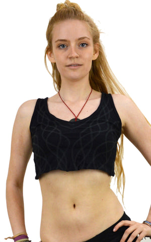 Cropped Lycra Embroidered Yoga top