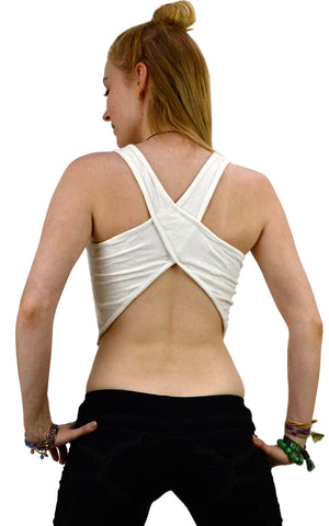 Cropped Lycra Embroidered Yoga top